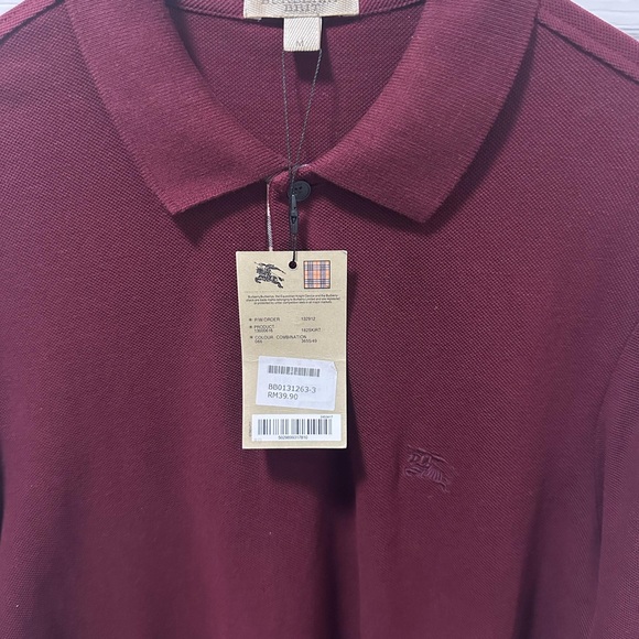 Burberry Red Polo Shirt Classic Design Soft Fabric - Picture 5 of 5